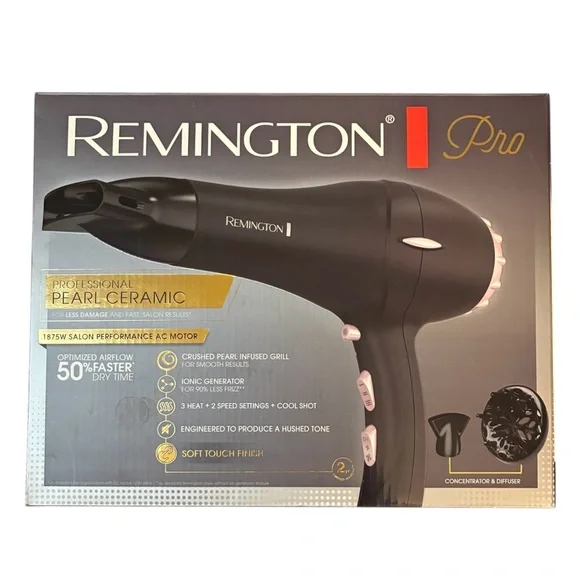 Remington Pro Pearl Professional Ceramic Hair Dryer Concentrator and Diffuser - Picture 11 of 16